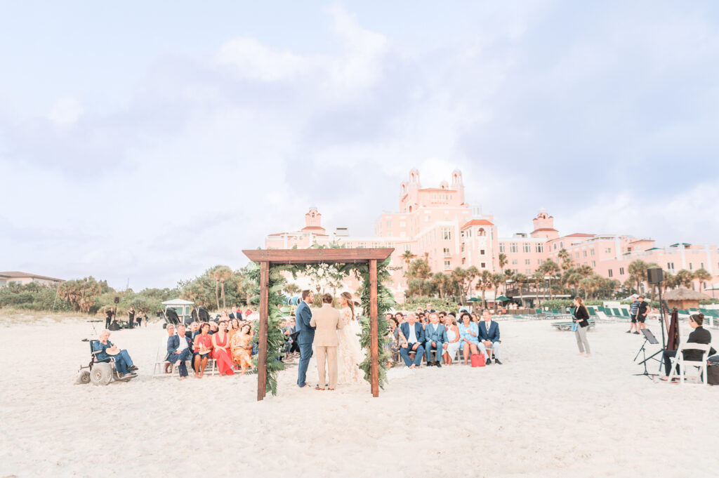 Beach wedding ceremony setup at The Don CeSar on St Pete Beach