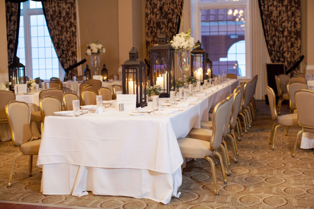 Wedding reception details inside The Don CeSar hotel in St Pete Beach