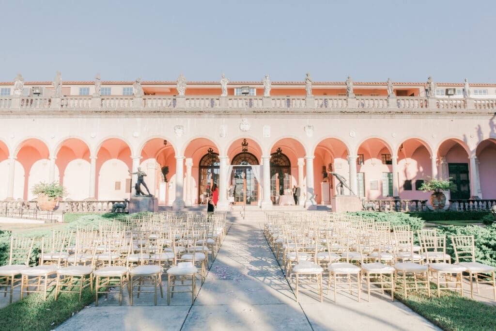 utdoor ceremony at The Ringling Museum courtyard in Sarasota Florida