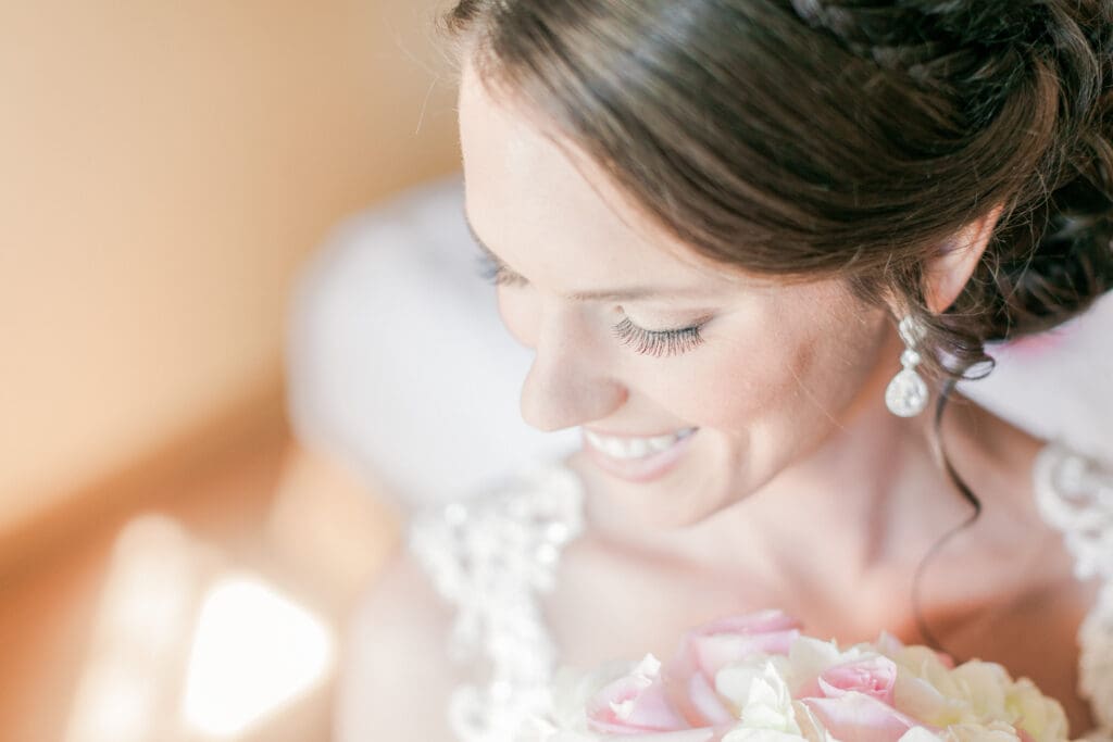 Bride getting ready before her wedding at The Ringling Museum in Sarasota Florida